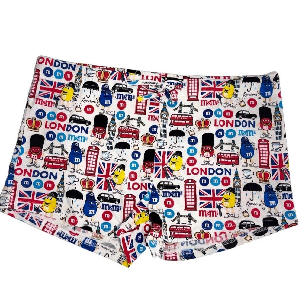 M&M’s London Women’s XL Pajama Shorts UK Big Ben Union Jack Candy Lounge